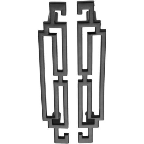 Lot de 2 poignées de traction pour porte d'armoire de cuisine, tiroir et boutons de meubles, quincaillerie de style européen rétro (128 mm, noir) (1/4)