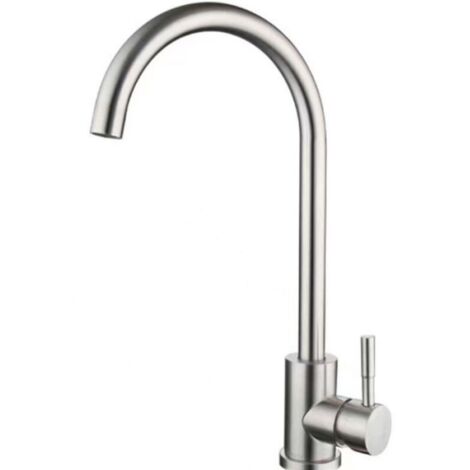 Robinet de Cuisine , Mitigeur Cuisine à Poignée Unique, Rotation à 360°, Sortie d'Eau Haute, Robinet Mitigeur Cuisine Chaud et Froid en Acier Inoxydable (1/4)