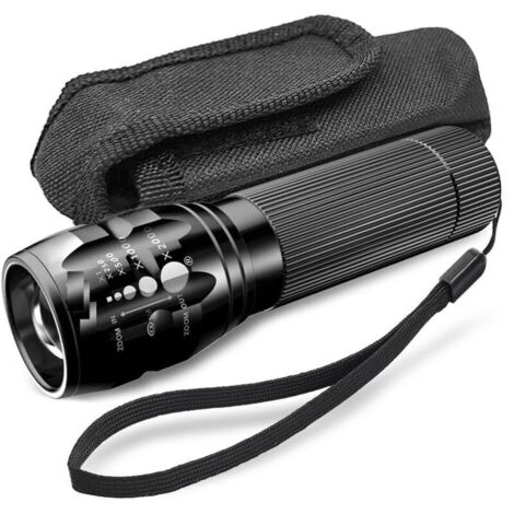 Lampe torche puissante pour vélo, mise au point télescopique, zoom à trois lumens, torche d'urgence (1/4)