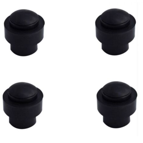 Butée de porte Alu noir lot de 4, 43x46 mm butée de porte en caoutchouc en acier inoxydable sans perforation, butée de porte tampon, butée de porte anti-collision