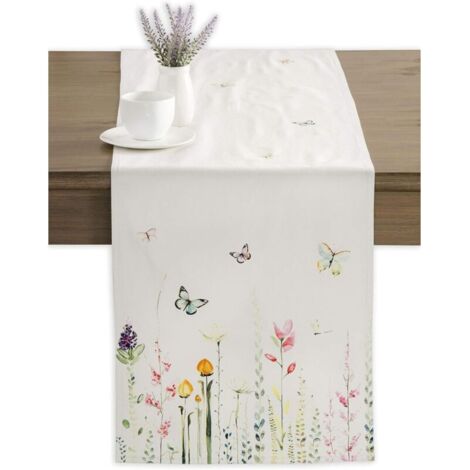 Botanical Fresh Chemin de Table pour fêtes Dîner Vacances Cuisine Printemps/Été (33cm x 183cm) (1/4)