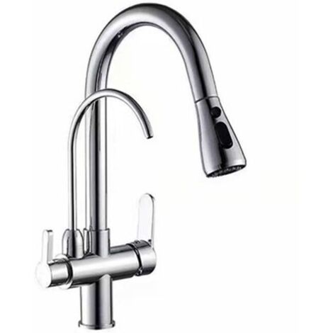 Mitigeur de cuisine,Mélangeur d'évier coulissant en laiton pour eau chaude et froide avec robinet d'eau potable (1/4)