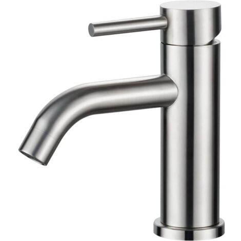 Mitigeur de Lavabo - Robinet de Salle de Bains Monocommande, Robinets de lavabo à Tiroir en Céramique à Faible Bruit, Corps en Acier Ioxydable (1/4)
