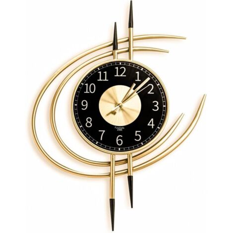 Horloge Murale Moderne Silencieuse, Horloge Murale Design Moderne Doré XXL 54CM, Horloge Murale Geante sans Tic Tac, Pendules Murales Salon Métal (1/4)