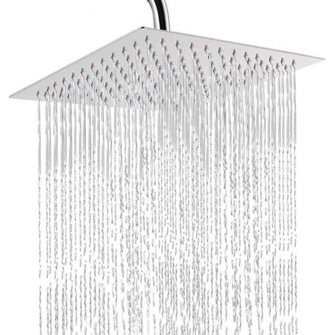 Pommeau de douche carré haute pression ultra-mince en acier inoxydable 304 de 10 pouces, jet supérieur anti-calcaire réglable (1/4)
