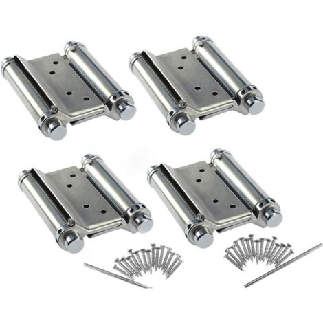Charnières de porte battante en acier inoxydable, 2 paires,3 pouces pour comptoir de café de salon, Double Action, réglable, fermeture automatique parfaite (1/3)