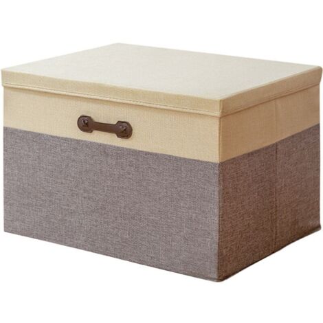 Boîte de rangement pliante en tissu gris clair 30L (40x30x25cm) garde-robe de maison (1/4)