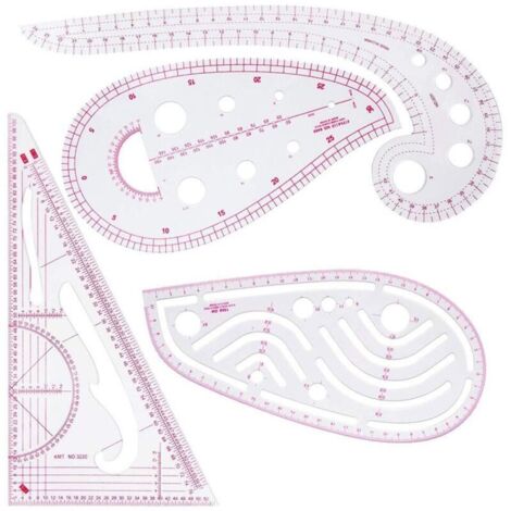4 Pièces Couture Règle Métrique Règle de Courbe pour la Couture Modèle de Dessin Outil Sur Mesure pour Vêtements de Bricolage (1/4)