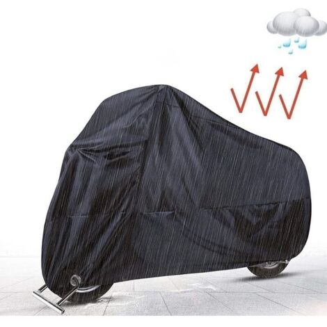 Housse en tissu de protection solaire pour vélo de voiture électrique L: 220 x 95x 110 cm noir (1/4)