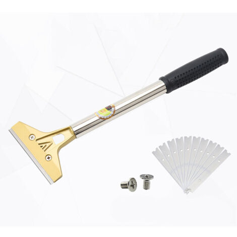 Grattoir pour Plaque avec 10 Lames Métalliques, Heavy Duty Scraper, Universel Grattoirs pour Vitre, Vitrocéramique, Plaque à Induction, Voiture, Miroir, Autocollant, Nettoyage (avec vis) (1/4)