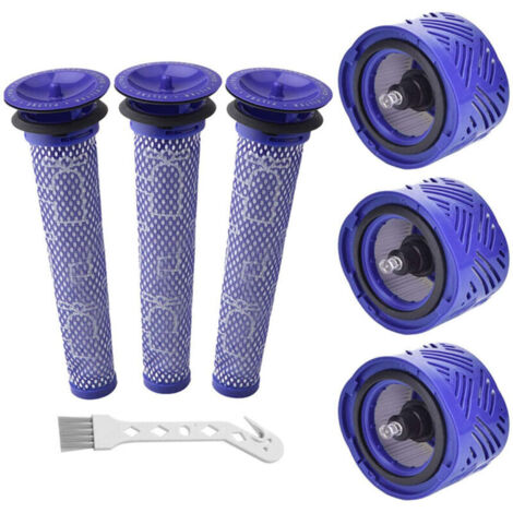 V6 Filtre pour Dyson, 6Pack Filtres de Rechange pour Aspirateurs Dyson V6 Absolute Animal Motorhead Animal, 3 Post-Filtres HEPA, 3 Pré-Filtres Remplacez les pièces 965661-01 et 967478-01 (1/4)