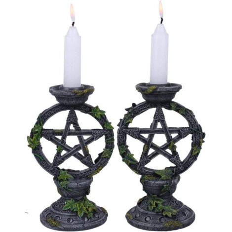 Pentagram - Ensemble de Deux bougeoirs de sorcières 15cm (1/4)