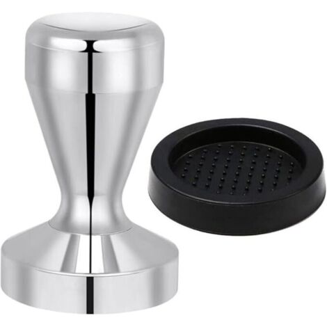 Presse à Café 51 mm en 430 Acier Inoxydable, Presseur Café, Espresso Café Sabotage Accessoires de Cuisine avec Coussin en Silicone (1/4)