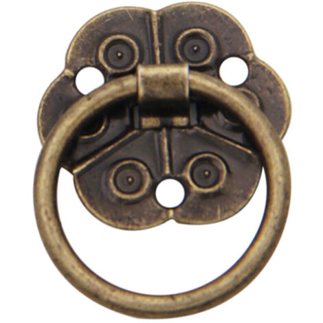 Lot de 20 poignées de porte en forme d'anneau - Style vintage antique - Pour meubles de maison, placard, tiroir, portes (2 x 2 cm) (1/4)