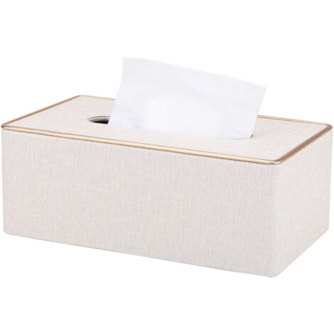 Housse De Boîte à Mouchoirs,Beige Support De Boîte à Mouchoirs En Cuir Pu Rectangulaire Kleenex Pour Decoration De Maison Bureau Voiture 98804748