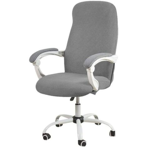 Housse de chaise de bureau M-Colour Waterproof Grey Stretch Jacquard Computer Chair Cover (For Armchair) (1/4)