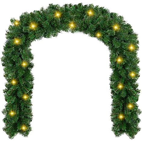 [JAMAIS UTILISÉ]Christmas Wreath Lights Christmas Garland  Warm White Artificial Lights with Timer Christmas Decoration for Indoor and Outdoor (2.7M) (1/5)