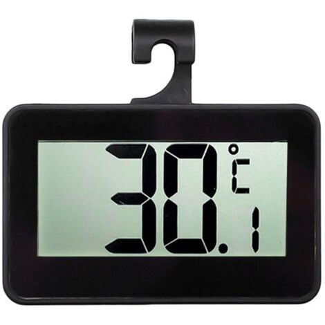 [JAMAIS UTILISÉ]Thermomètre électronique pour réfrigérateur domestique, écran numérique grand format, thermomètre pour chambre de bébé, congélateur, chambre froide, intérieur, couleur noire (1/5)