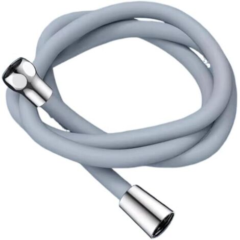 [JAMAIS UTILISÉ]Tuyau de douche en silicone de 1,5 m, flexible et pouvant être courbé à volonté, antiexplosion et étanche, accessoire de robinet de douche, gris, 2 cm (1/5)
