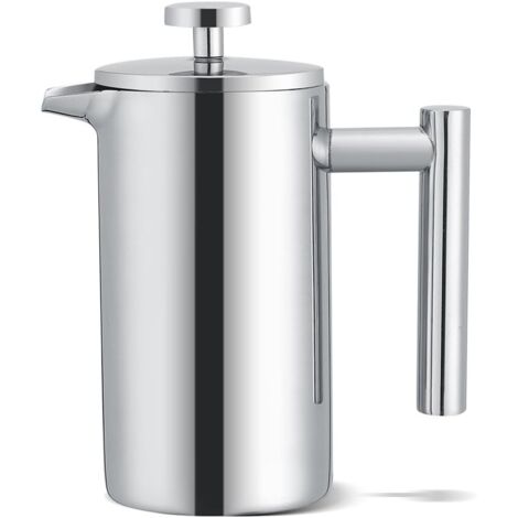 [JAMAIS UTILISÉ]Cafetière à piston française petite 350 ml/12 oz, cafetière en acier inoxydable à paroi double isolée, presse à café avec système de filtration à 3 niveaux, (1 tasse) (1/5)