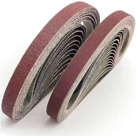 Bande abrasive 13x457 mm.5 sortes de gravier mixte (6X40 /80/120/180/320).Ensemble de Bandes Abrasives,pour Black & Decker Powerfeileponceuses à bande(30 pièces) (1/5)