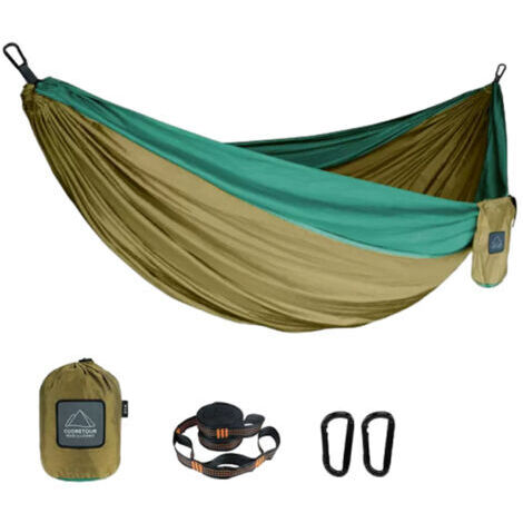 Hamac extérieur en nylon parapluie tissu anti-renversement champ installation rapide camping balançoire hamac portant 300 kg- (1/5)