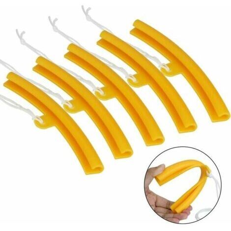 5 pièce Protection de Jante avec Trous et Cordes,Protection de Bord de Jante 19.5cmX1.6cm Outil de Protection de Roue de Jante pour Moto Bicyclettes, Démonte-Pneu Vélo(Orange) - (1/5)