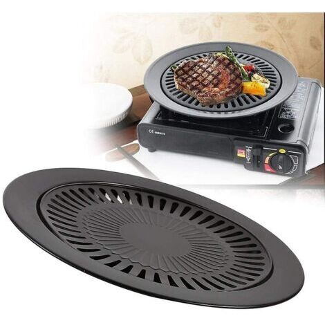 Poêle à barbecue coréenne, poêle à barbecue antiadhésive en acier inoxydable sans fumée-Enlé (1/2)