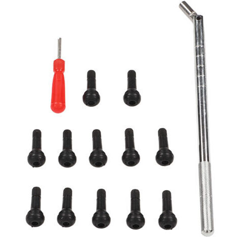 Ensemble d'outils d'installation de tiges de valve de pneu, 14 pièces, tête unique pour véhicules récréatifs, vélos, voitures électriques, SUV (1/4)