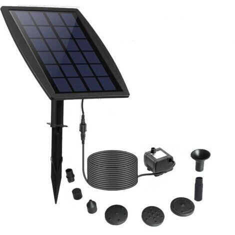Fontaine Solaire, DIY 2.5W Solaire Flottant Extérieur Fontaine, Nouveau Pompe Bassin Solaire avec 8 Buses & 3M Câble Solar Fountain pour Bain d'oiseaux Aquarium Jardin (1/4)