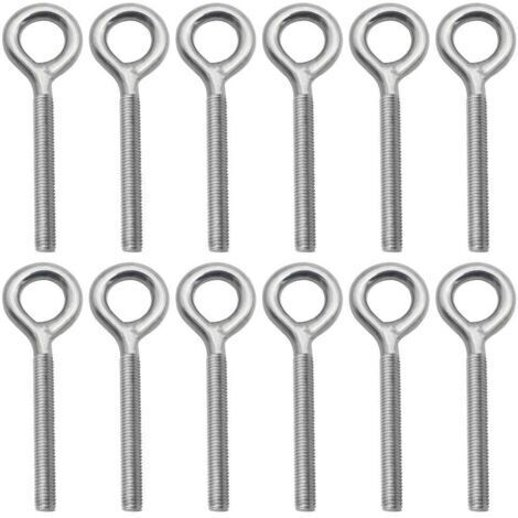 Lot de 12 Boulons à Anneau M6 x 70mm en Acier Inoxydable 304 - Tiges Filetées à Anneau Comme Pièces de Fixation Idéal pour Suspension les Articles dans la Maison les Jardins ou les Industries (1/4)