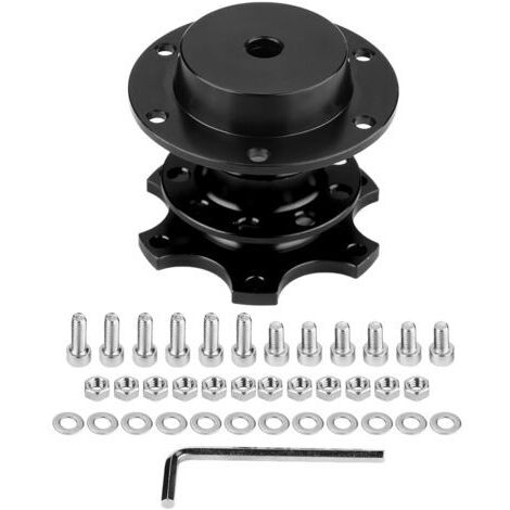 Kit d'adaptateur de dégagement rapide de moyeu de volant de voiture avec vis (noir) (1/4)