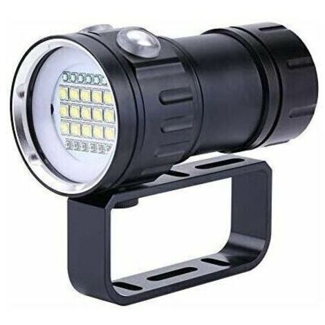 Lampe de plongée sous-marine IPX8 étanche de 18000LM, résistante jusqu'à 80 mètres de profondeur, idéale pour la photographie et la vidéo sous-marines.