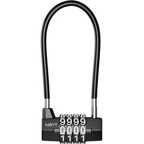 Cadenas à Combinaison, Cadenas à Anse Longue, Serrure à Combinaison à 4 Chiffres, Petit Numero Cadenas Code Résistant Aux Intempéries, Cadenas de Câble de Bagage pour Gymnase, Garage