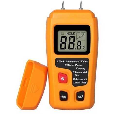 Testeur d'humidité du bois portable testeur d'humidité LCD pour détecteur d'humidité du bois pour la mesure de l'humidité du papier de bois de chauffage (1/5)