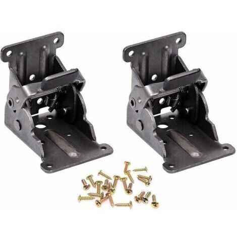 Lot de 2 Charnières Autobloquantes pour Pied Support Rabattable, Convient pour les Ferrures de Pieds et Goussets de Table Pliante. (1/4)