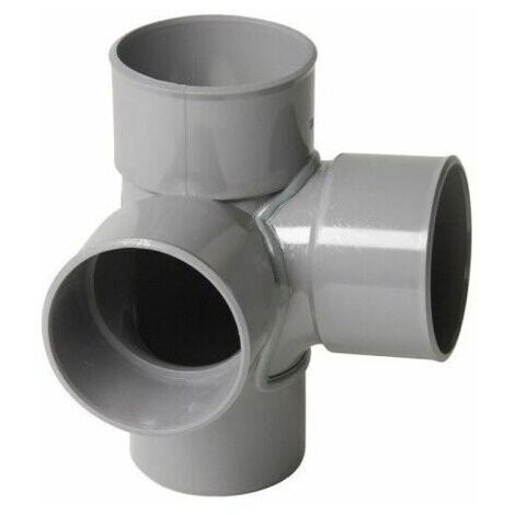 Té solide à angle droit en PVC gris 40 Té solide-gris (1/5)