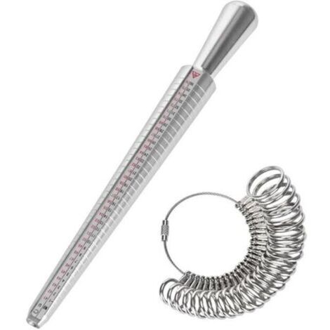 Baguier Calibreur de 41 à 76 Mesure de Taille de Doigt Jauge Anneaux Outil de Bague avec 3 Echelles de Mesure (eu, us, uk) (1/4)