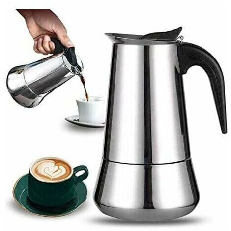 Cafetière italienne 12 tasses en acier inoxydable compatible tous types de feux 12 tasses (1/5)