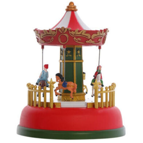 Mini boîte à musique de Noël, carrousel lumineux, grande roue animée, cadeau, décoration de bureau romantique
