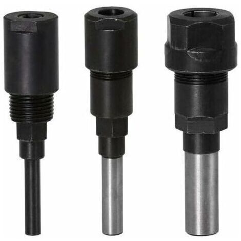 Router Collet Extension Bit de routeur Extension de collet et rognage Découpage Machine de gravure Extender Porte-mandrin de travail du bois Fraise (1/4 Shank+8MM Shank+1/2 Shank) (1/5)