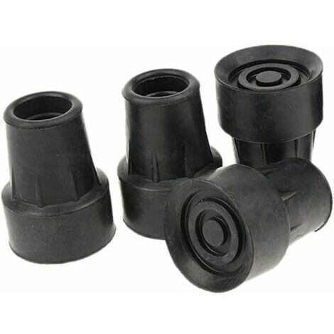Pack de 4 Embouts de Canne Antidérapants Standard Embouts en Caoutchouc Noir - 19mm (1/4)