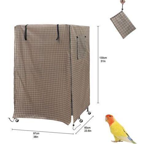 Cage pour oiseauCage à oiseaux lavable Housse coupe-vent et anti-poussière-97 x 60 x 130CM (1/5)