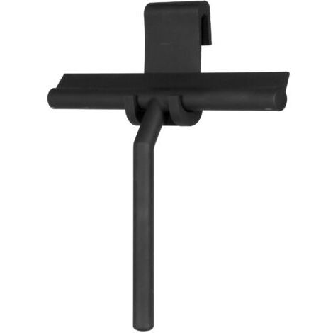 Raclette de douche en silicone - Pour porte de douche en verre et mur - Avec crochet de suspension - Noir (1/5)