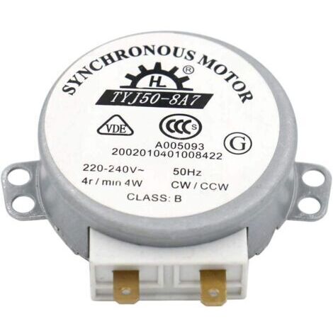 Moteur TYJ50-8A7 220-240V AC 4R / Min CW/CCW 50Hz pour table de tour de four à micro-ondes VDE listé (1/5)