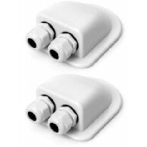 2PCS Passe-Toit IP68 Presse-étoupe Solaire étanche boîtier d'entrée de câble Double résistant aux intempéries, Caravane et Bateau Passe câble en ABS, Blanc (1/5)