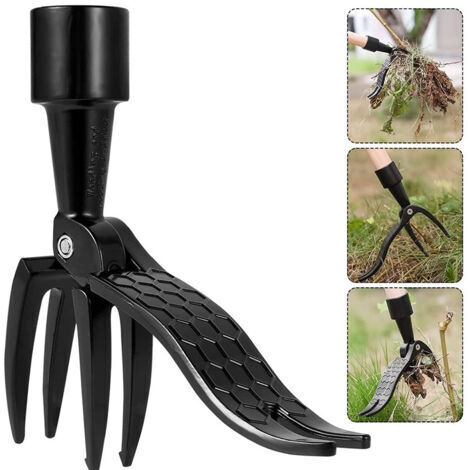 Outils Couteau Desherbeur Manuel de Jardin, Outillage Griffe Arrache Mauvaises Herbes de Jardinage, Outil à Main à Désherbeur avec 4 Griffes, Extracteur de Mauvaises Herbes pour Pissenlit (1/5)