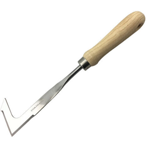 Desherbeur Manuel,Désherbage en Acier Inoxydable Outil de Désherbage Manuel Deherbeur avec poignée en Bois Naturel,Outillage de Jardin pour Creuser, Désherber (1/4)
