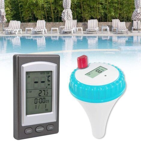 Thermomètre flottant sans fil avec affichage étanche à distance pour piscine, spa, baignoire (1/5)
