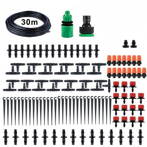 Kit d'arrosage de système d'irrigation de jardin de buse d'arrosage automatique de Micro-goutte, système d'irrigation goutte à goutte automatique, 30 mètres (1/4)